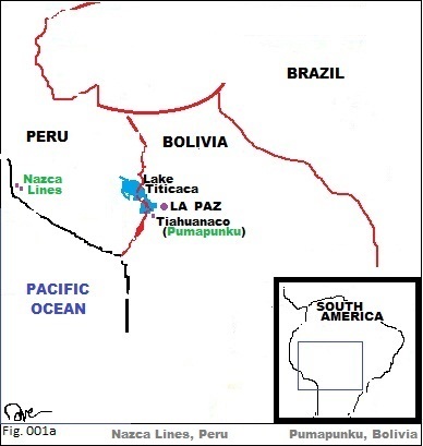 Map location of where the Nazca Lines are, Peru